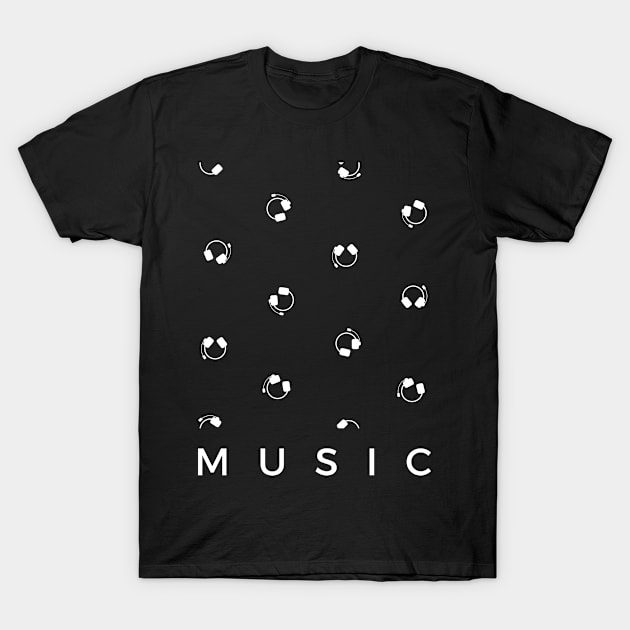 Music Headphones Pattern T-Shirt by yapp